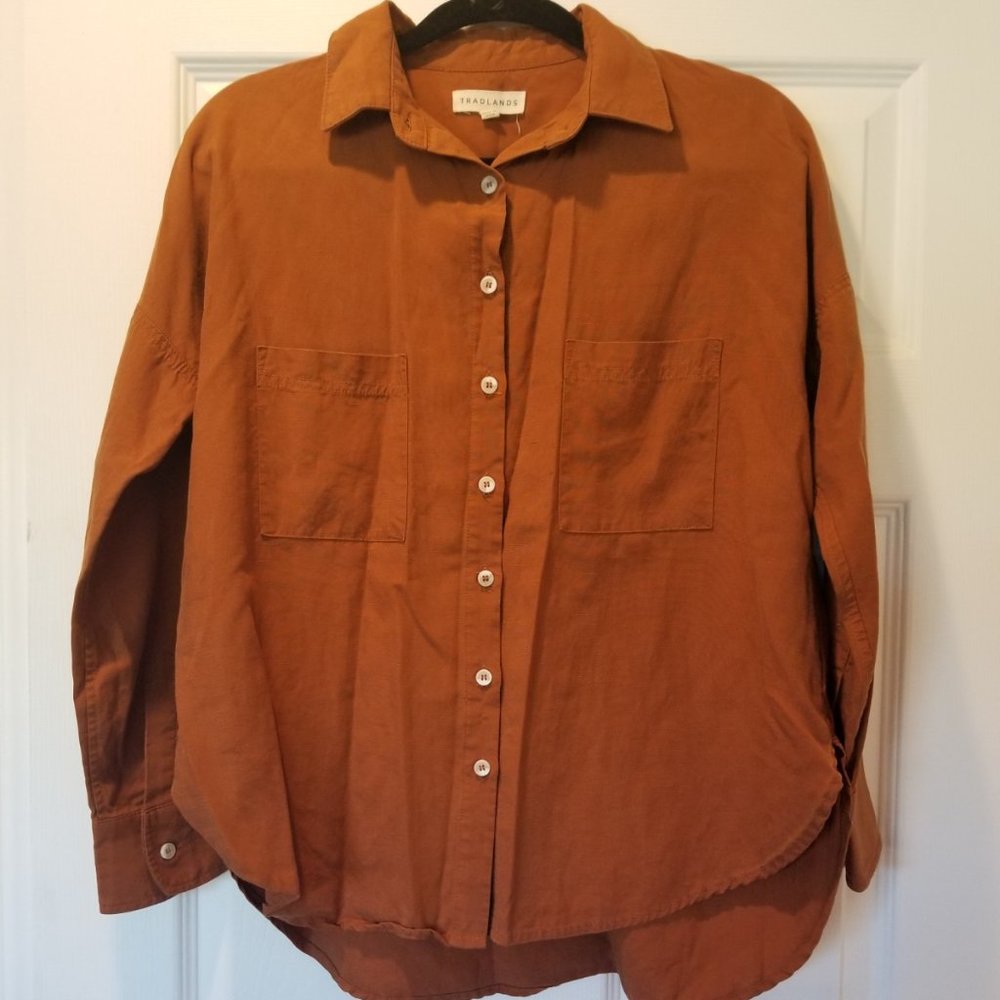 Tradlands tencel/linen shirt in Clay size S